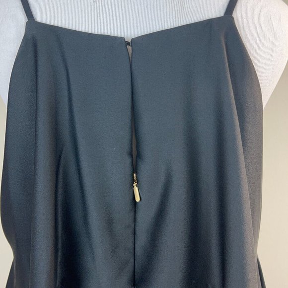 TRINA TURK Dress 4 Black Cold Shoulder Flutter Sleeve Flounce Cocktail Sheath - Picture 7 of 13